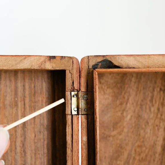 Vintage Hand Carved Wooden Jewelry Trinket Memorial Box Himalayan Jungle Wood - Picture 15 of 16